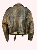 Giacca chiodo in pelle Alan Gordon marrone anni 90 (26g378) - S