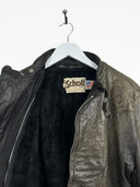 Giacca in pelle Schott marrone con imbottitura (26g381) - M