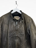 Giacca in pelle Schott marrone con imbottitura (26g381) - M