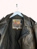 Giacca chiodo in pelle marrone 90s (26g61) - S/M