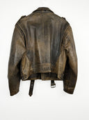 Giacca chiodo in pelle marrone 90s (26g61) - S/M