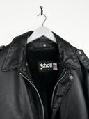 Giacca bomber Schott in pelle nero imbottito (26g62) - L