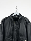 Giacca bomber Schott in pelle nero imbottito (26g62) - L