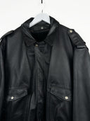 Giacca bomber Schott in pelle nero imbottito (26g62) - L