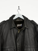 Giacca bomber Schott in pelle marrone scuro (26g64) - 46/M