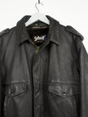 Giacca bomber Schott in pelle marrone scuro (26g64) - 46/M