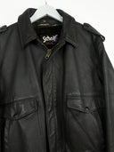 Giacca bomber Schott in pelle marrone scuro (26g64) - 46/M