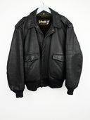 Giacca bomber Schott in pelle marrone scuro (26g65) - 52/L
