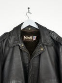 Giacca bomber Schott in pelle marrone scuro (26g65) - 52/L