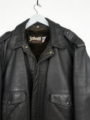 Giacca bomber Schott in pelle marrone scuro (26g65) - 52/L