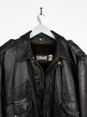 Giacca bomber Schott in pelle marrone  (26g66) - L