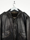 Giacca bomber Schott in pelle marrone  (26g66) - L