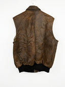 Gilet in pelle marrone anni 80 (26gt25) - L