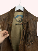 Gilet in pelle marrone anni 80 (26gt25) - L