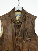 Gilet in pelle marrone anni 80 (26gt25) - L