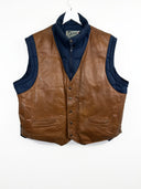 Gilet Schott imbottito pelle piumino 90s (26gt26) - L