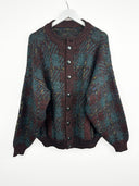Maglione cardigan verde misto lana (26m01) - L