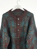 Maglione cardigan verde misto lana (26m01) - L