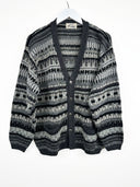 Maglione cardigan grigio misto lana (26m03) - M