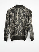 Maglione cardigan beige handmade lana (26m04) - S