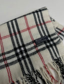 Sciarpa Burberry bianca nera in lana (26sc05)