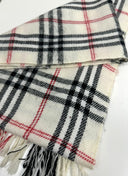 Sciarpa Burberry bianca nera in lana (26sc05)