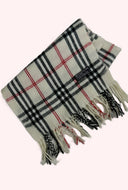 Sciarpa Burberry bianca nera in lana (26sc05)