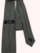 Cravatta Hermes grigia cashmere lino 90s (26sc19)