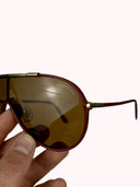 Occhiali da sole Yves Saint Laurent YVS rossi  Made in France 80s (26sc22)