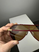 Occhiali da sole Yves Saint Laurent YVS rossi  Made in France 80s (26sc22)
