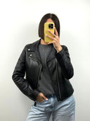 Giacca chiodo in pelle Schott Perfecto nero donna (26g188) - M