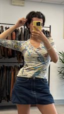 Maglia Just Cavalli beige fantasia floreale y2k -  S