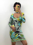 Abito estivo Emilio Pucci verde floreale (26-167) - 42-S/M