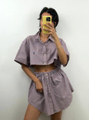 Completo camicia + gonna Ralph Lauren rosso blu (26-155) - TG U