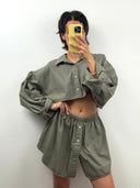 Completo gonna + camicia Tommy Hilfiger verde (26-120) - TG U