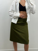 Gonna Yves Saint Laurent YSL 80s verde in cotone - 40