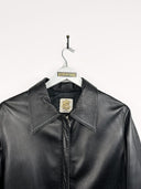 Trench in pelle nero 90s (33) - M