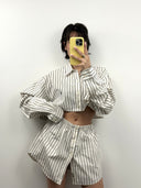 Completo gonna + camicia Ralph Lauren panna a righe (26v23) - tg U