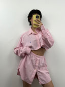 Completo gonna+ camicia Ralph Lauren rosa a righe (26v22) - tg U