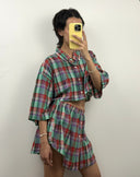 Completo Camicia + gonna Ralph Lauren rosso verde a quadri (2603) - TG U