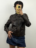 Giacca in pelle Blauer marrone donna (26g382) - S