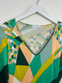 Abito estivo Emilio Pucci verde giallo nero 100% seta - 44/M
