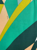 Abito estivo Emilio Pucci verde giallo nero 100% seta - 44/M