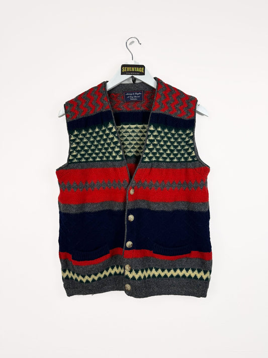 Gilet in lana multicolor 80s - S