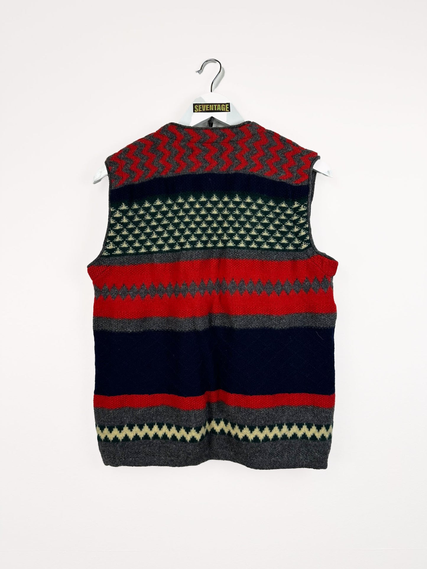 Gilet in lana multicolor 80s - S