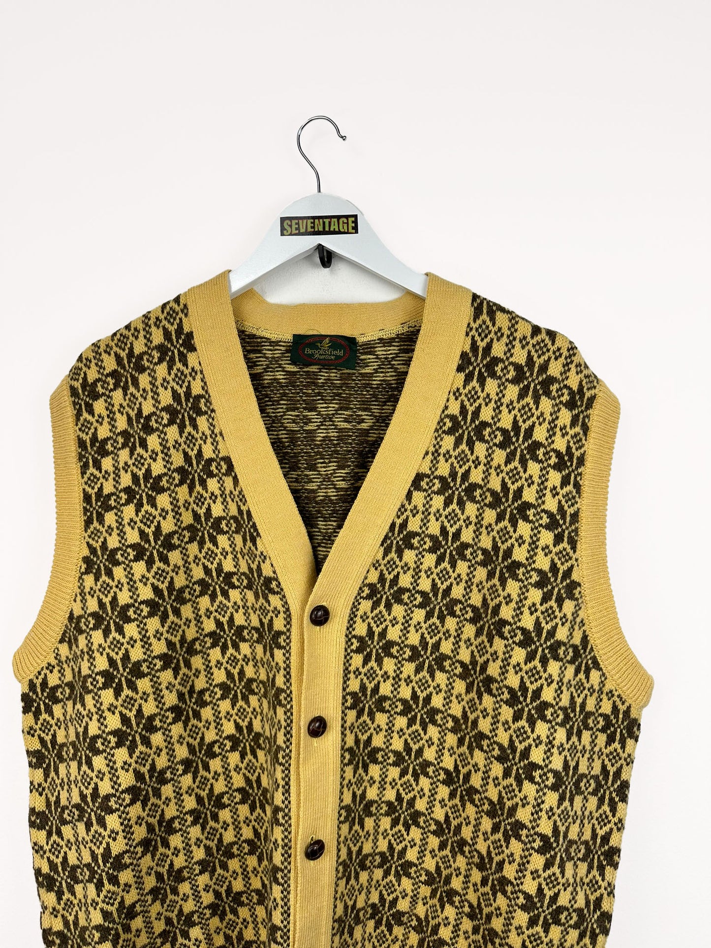 Gilet in lana giallo marrone - XXL