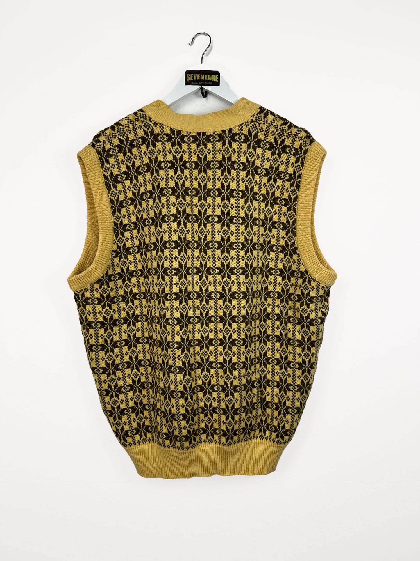 Gilet in lana giallo marrone - XXL