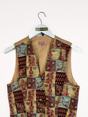 Gilet beige rosso 90s donna -  S