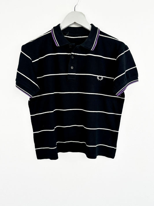 Polo Fred Perry nera bianca donna (25p99) - S