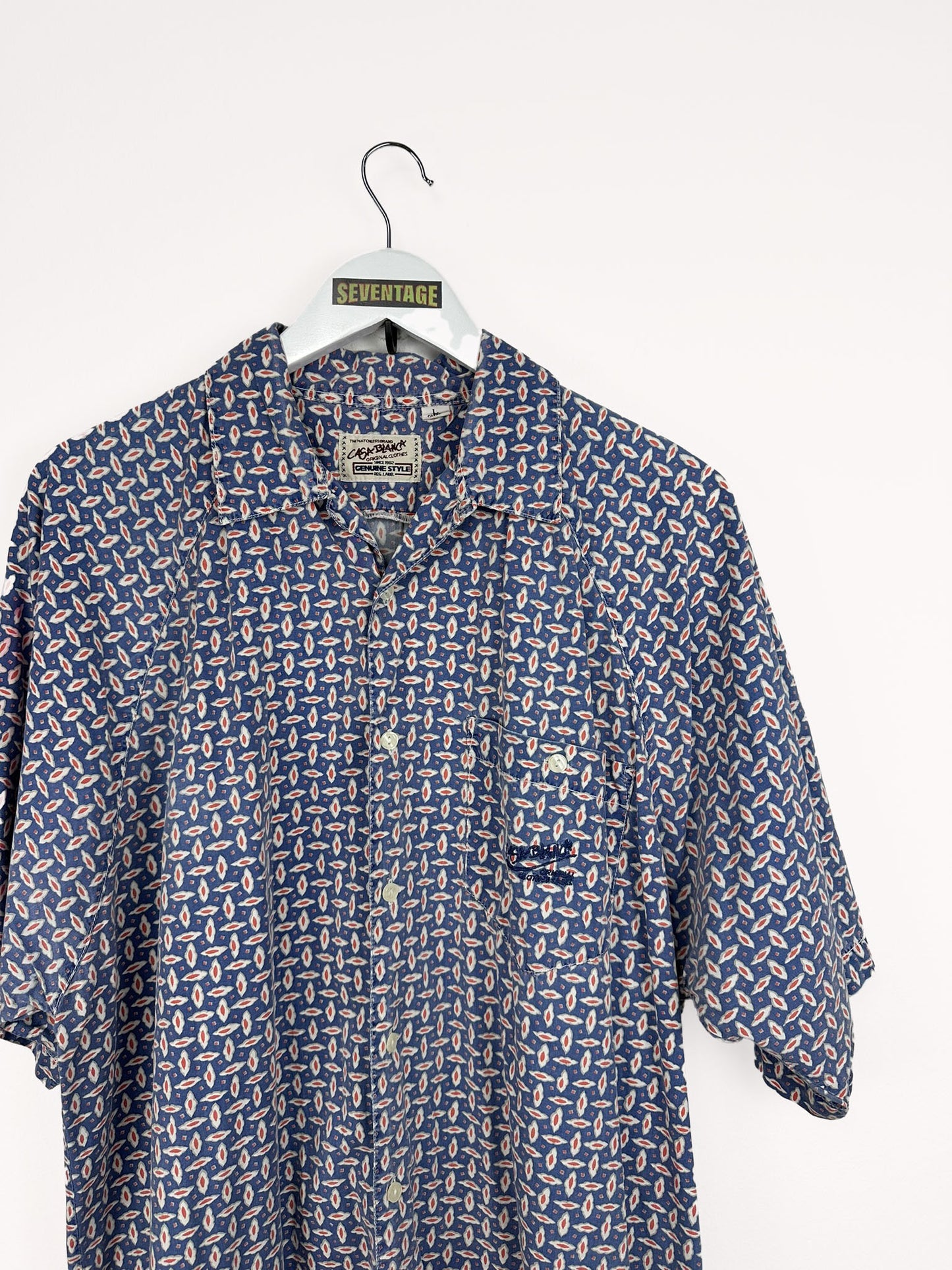 Camicia blu bianca vintage - L